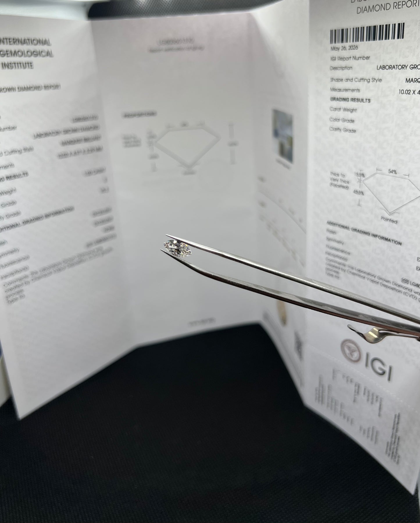 1.00 Carat Lab Grown Marquise Brilliant Diamond – E VS1