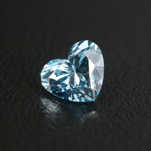 1.03 Carat Fancy Vivid Blue Lab Grown Heart Cut Diamond