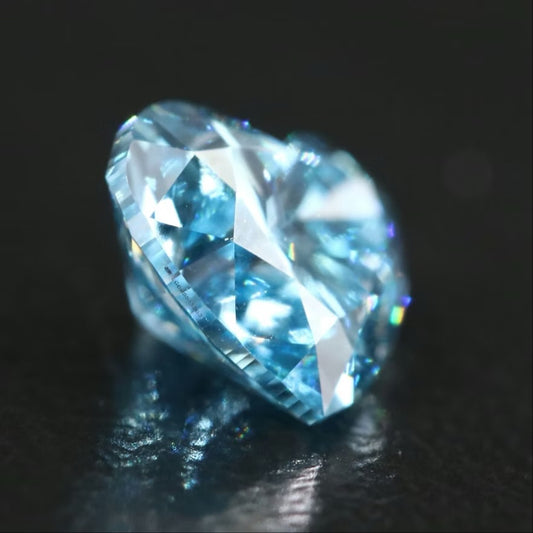 1.03 Carat Fancy Vivid Blue Lab Grown Heart Cut Diamond